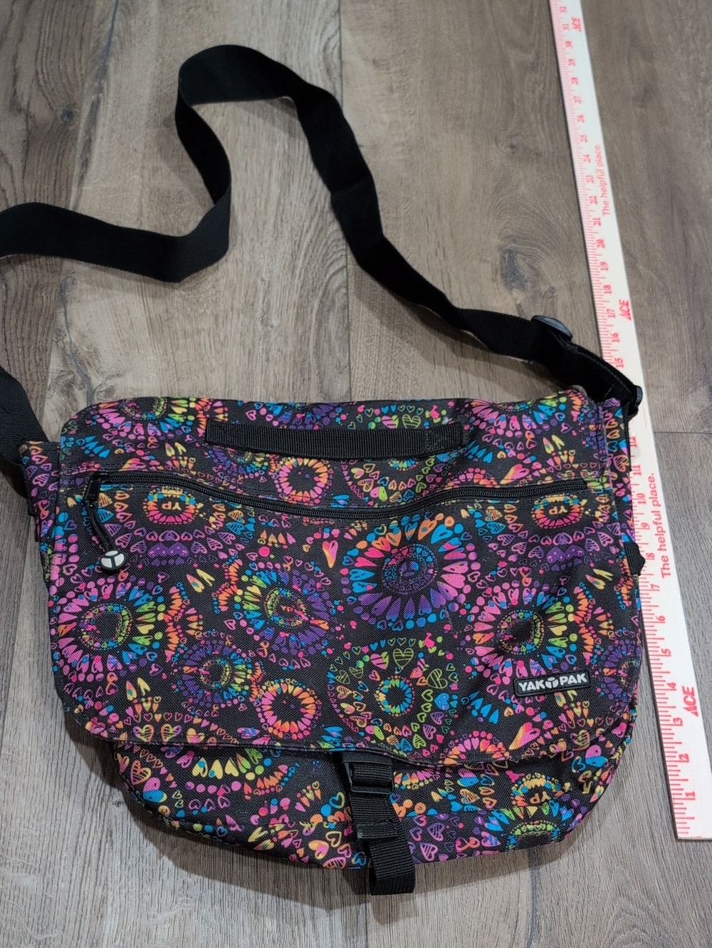 Yak Pak Black Multicolor Mandala Crossbody Bag - Picture 1 of 7